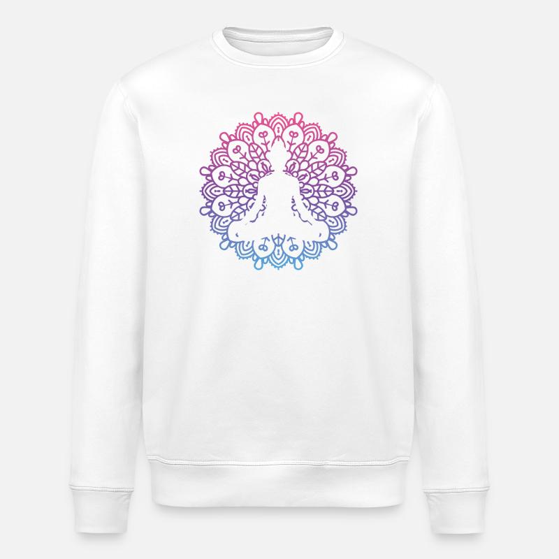 Yoga Mandala - Stanley/Stella Unisex Bio-Sweatshirt ROLLER - Weiß
