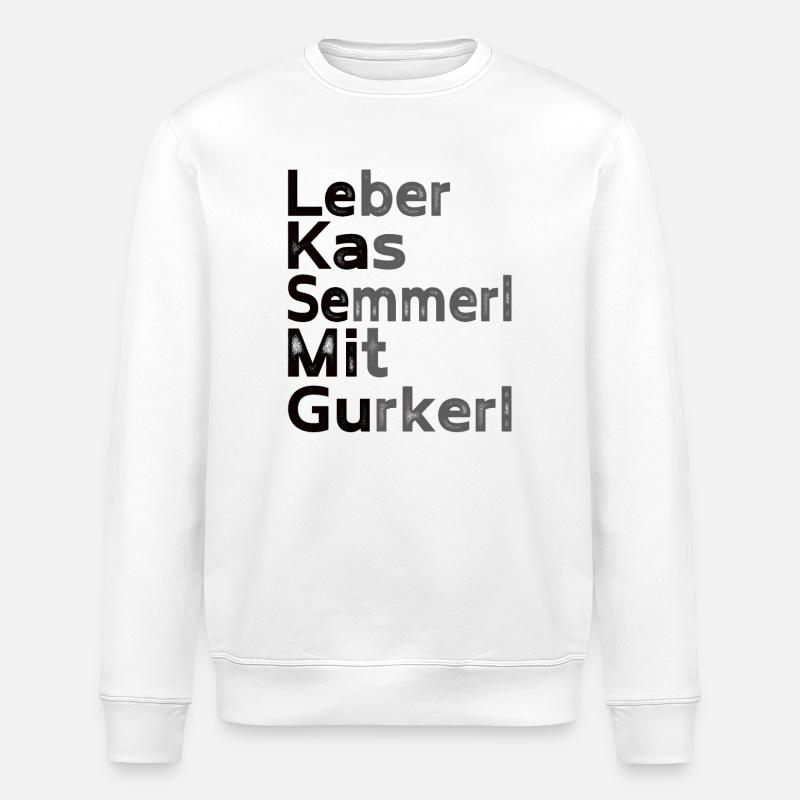 Österreichisch / Bayrische Leberkassemmel Gurkerl - Stanley/Stella Unisex Bio-Sweatshirt ROLLER - Weiß