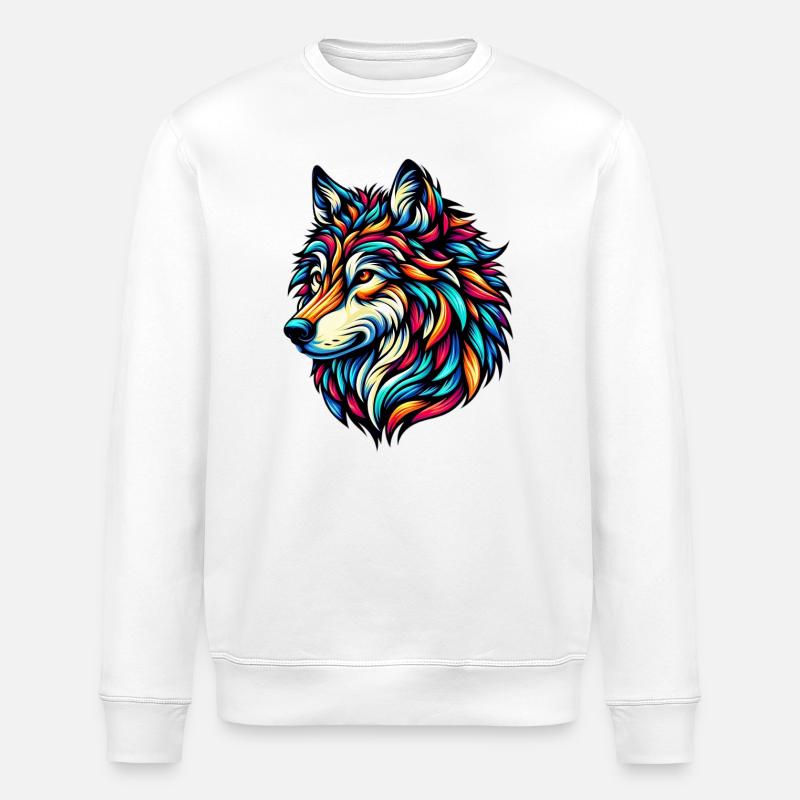 Wolf - Stanley/Stella ROLLER Unisex Organic Sweatshirt - white