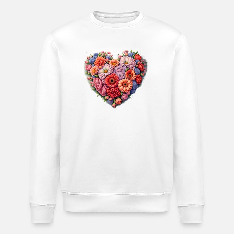 Blumenherz Farbpalette - Stanley/Stella Unisex Bio-Sweatshirt ROLLER - Weiß
