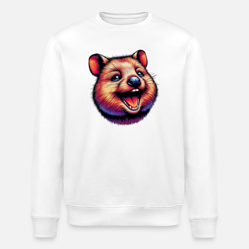 Lachendes Quokka - Stanley/Stella Unisex Bio-Sweatshirt ROLLER - Weiß