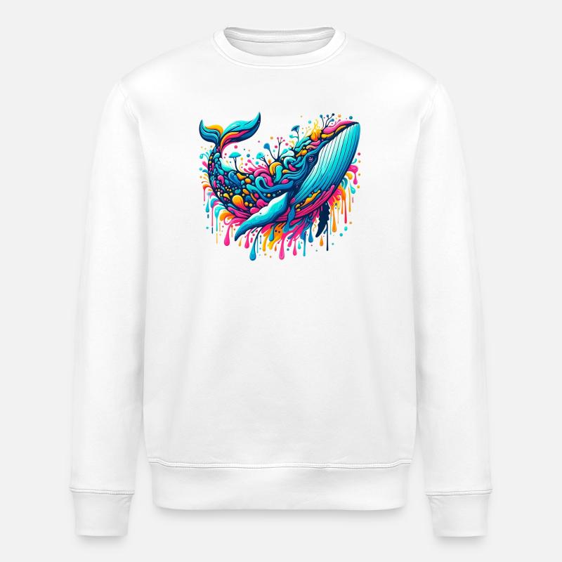 Baleine - Sweat bio ROLLER Stanley/Stella Unisexe - blanc