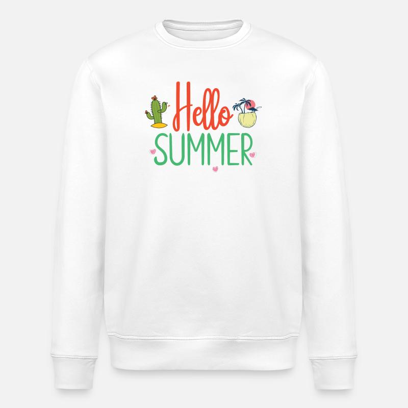 Hello Summer - Stanley/Stella ROLLER Unisex Organic Sweatshirt - white