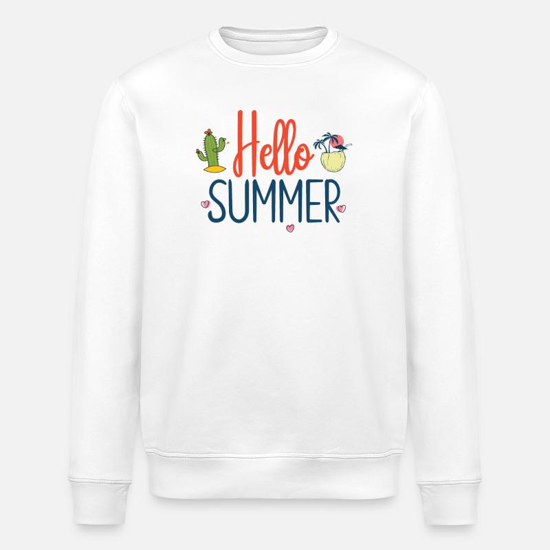 Hello Summer - Stanley/Stella ROLLER Unisex Organic Sweatshirt - white
