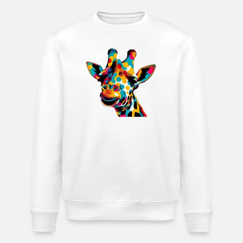 Girafe Pop Art - Sweat bio ROLLER Stanley/Stella Unisexe - blanc