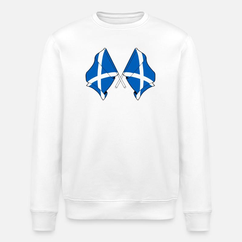 Zwei gekreuzte Flaggen Schottlands - Stanley/Stella Unisex Bio-Sweatshirt ROLLER - Weiß