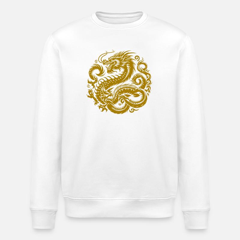 Chinesisches Drachen-Tattoo - Stanley/Stella Unisex Bio-Sweatshirt ROLLER - Weiß