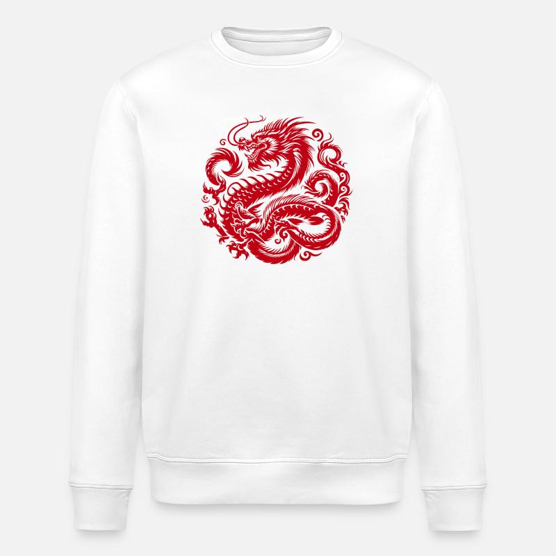 Tatouage de dragon chinois - Sweat bio ROLLER Stanley/Stella Unisexe - blanc