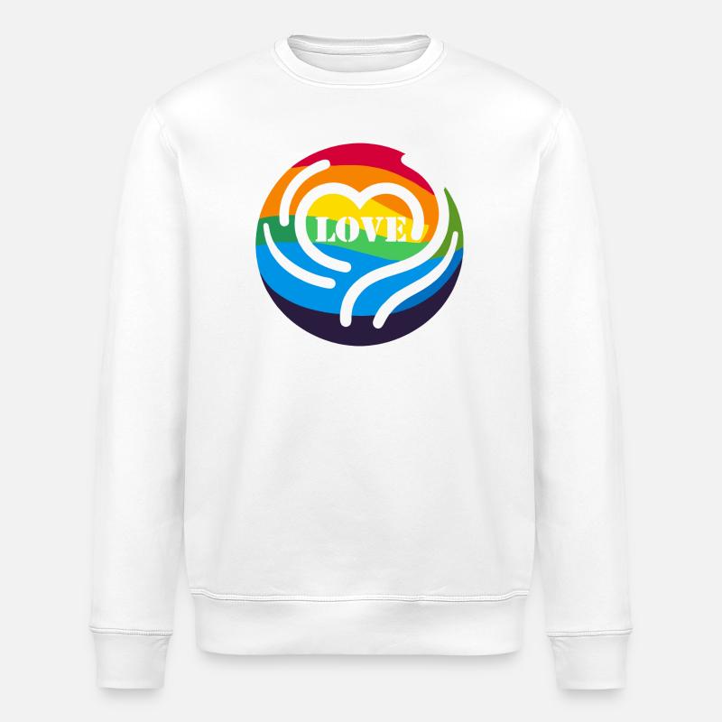 LOVE Rainbow - Stanley/Stella Unisex Bio-Sweatshirt ROLLER - Weiß