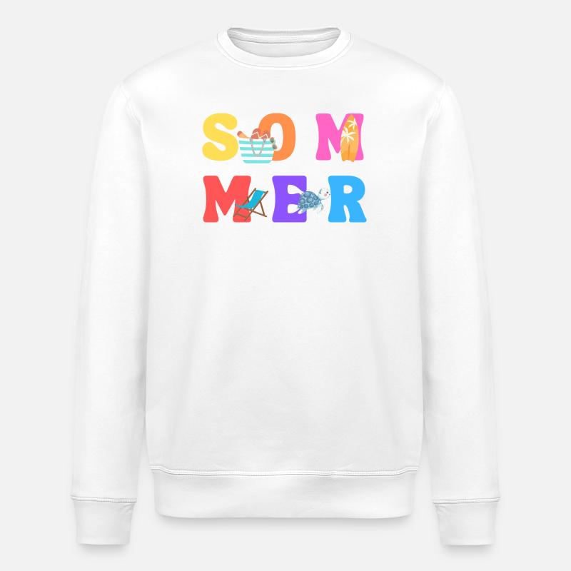 Été - Été - Amour d’été - Soleil - Sweat bio ROLLER Stanley/Stella Unisexe - blanc