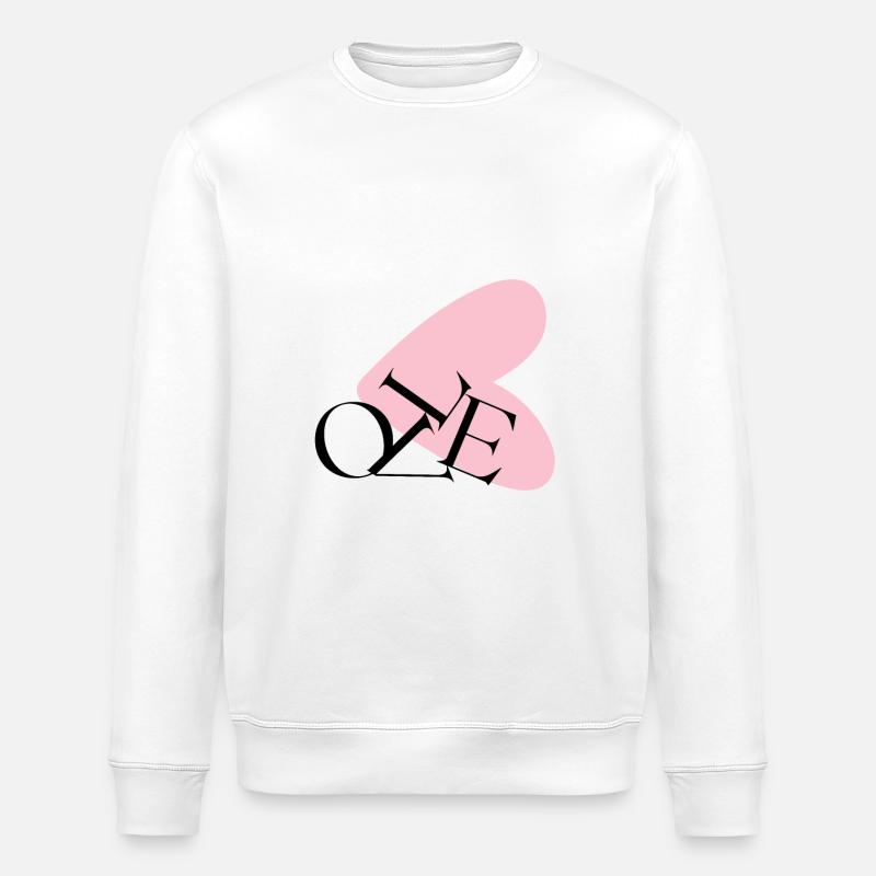 Abstrakte Herztypografie NE - Stanley/Stella Unisex Bio-Sweatshirt ROLLER - Weiß