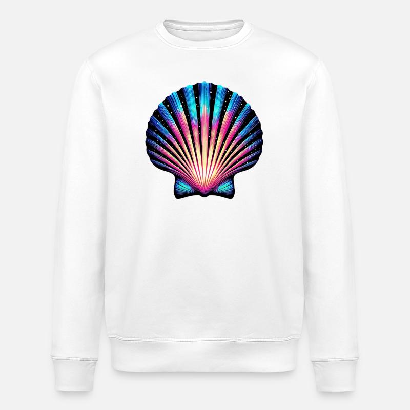 Scallop Shell - Stanley/Stella ROLLER Unisex Organic Sweatshirt - white