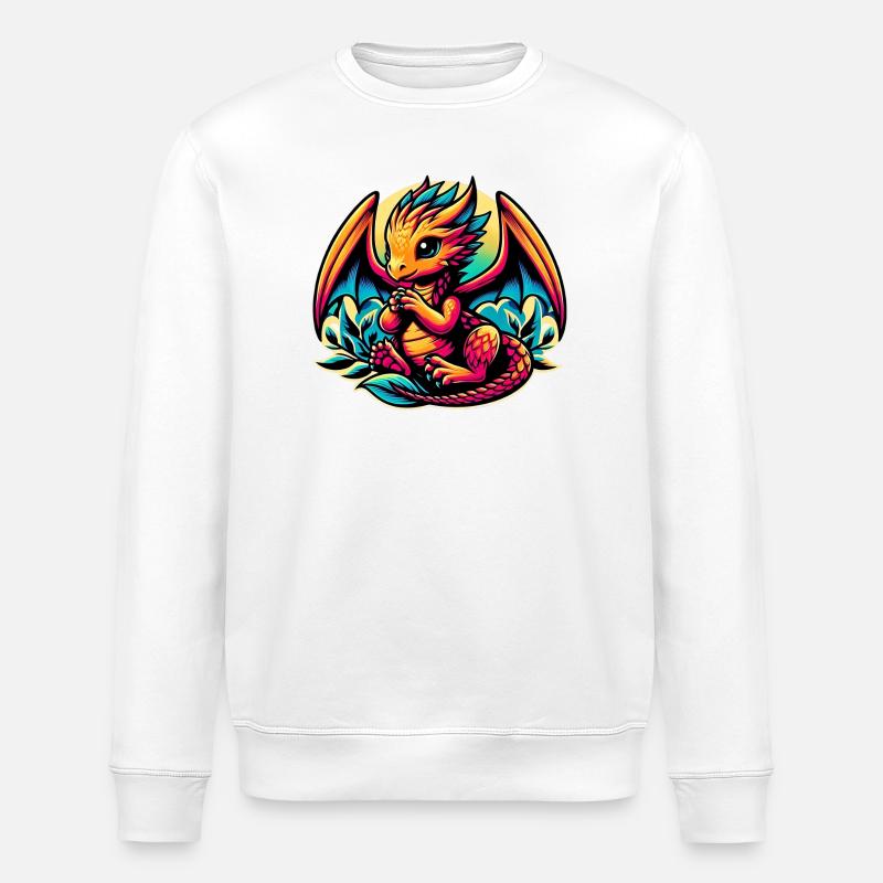 Baby-Drache - Stanley/Stella Unisex Bio-Sweatshirt ROLLER - Weiß