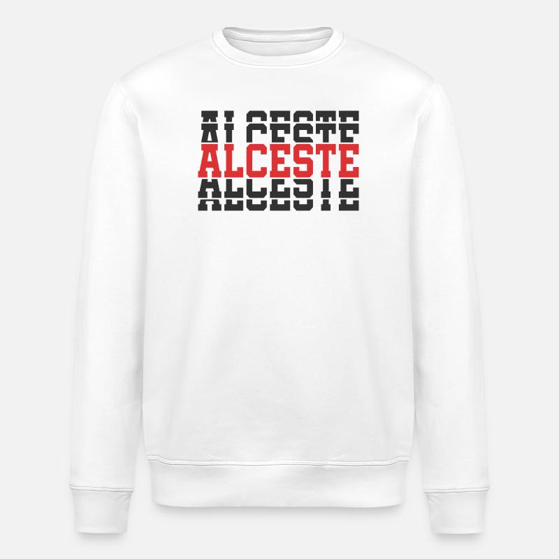 Alceste T-Shirt Geschenkidee gestapelter Text - Stanley/Stella Unisex Bio-Sweatshirt ROLLER - Weiß