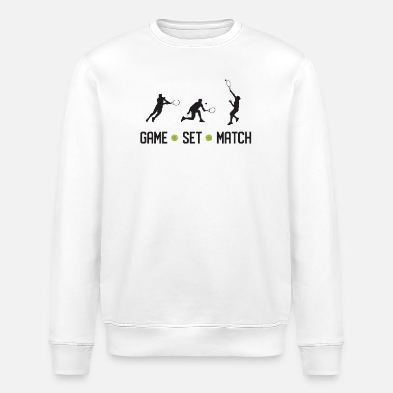 Tennis - Spiel Set Match - Stanley/Stella Unisex Bio-Sweatshirt ROLLER - Weiß