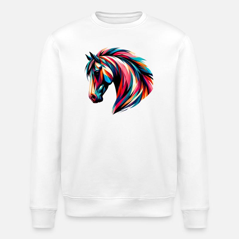 Horse - Stanley/Stella ROLLER Unisex Organic Sweatshirt - white