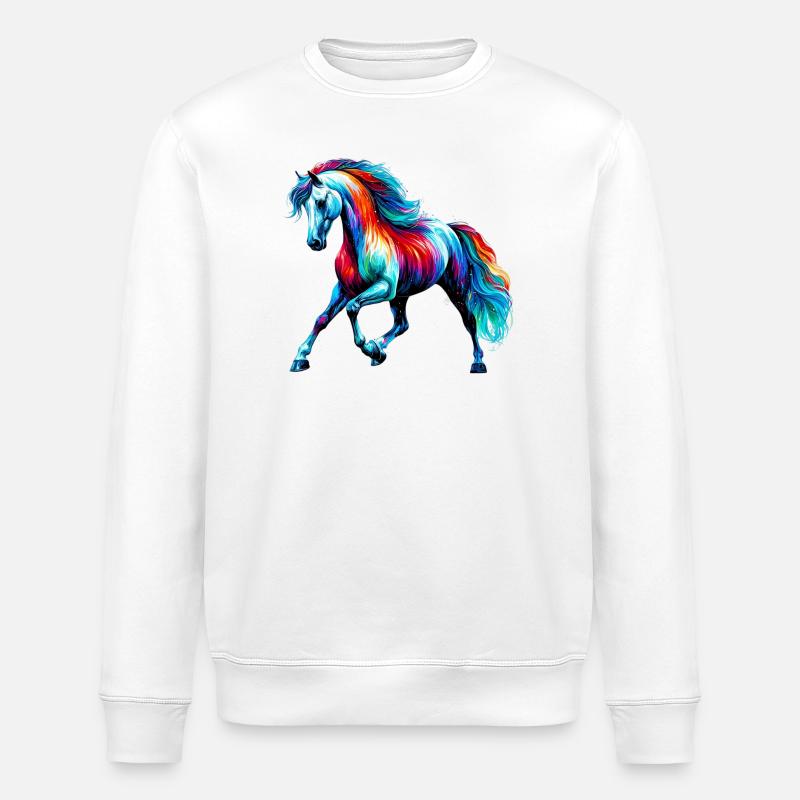 Pferd - Stanley/Stella Unisex Bio-Sweatshirt ROLLER - Weiß