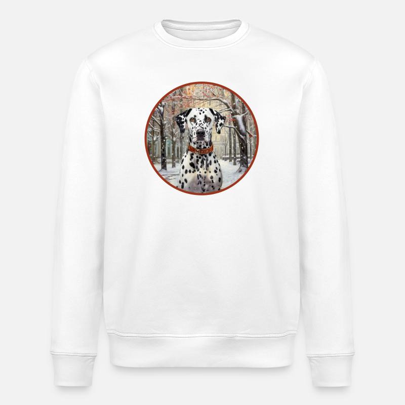 Dalmatian in New York - Stanley/Stella ROLLER Unisex Organic Sweatshirt - white