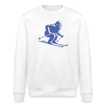 Affe Gorilla Schimpanse Ski Silhouette Design - Stanley/Stella Unisex Bio-Sweatshirt ROLLER - Weiß - Vorne - Nik (191cm)