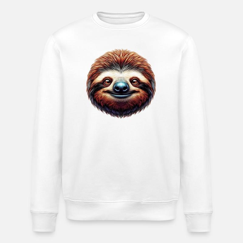 Sloth - Stanley/Stella ROLLER Unisex Organic Sweatshirt - white