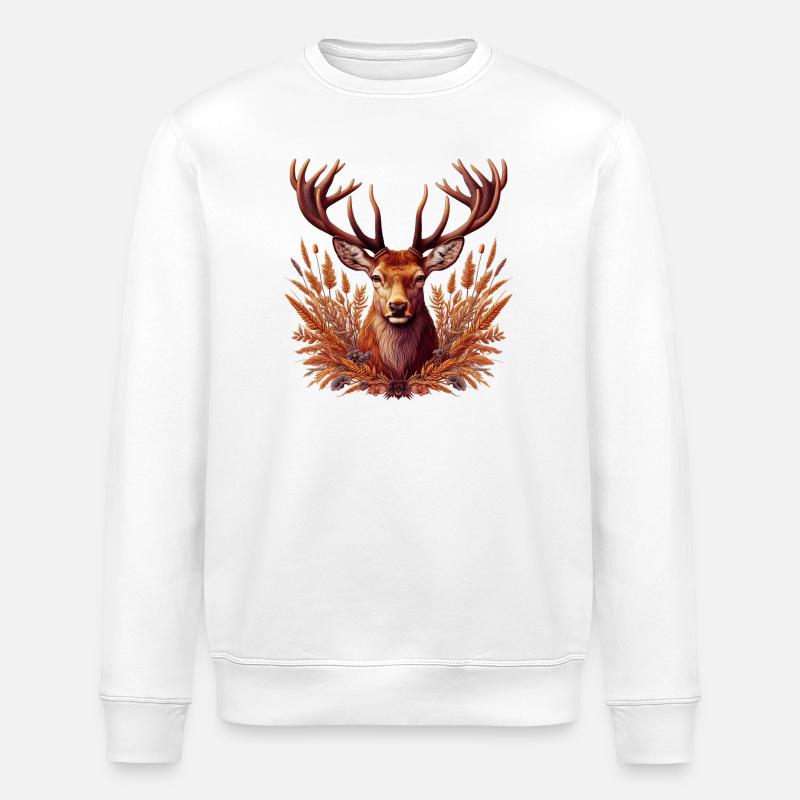Deer - Stanley/Stella ROLLER Unisex Organic Sweatshirt - white