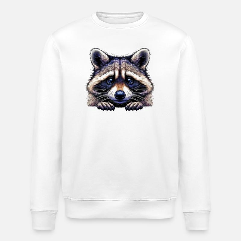 Waschbär - Stanley/Stella Unisex Bio-Sweatshirt ROLLER - Weiß