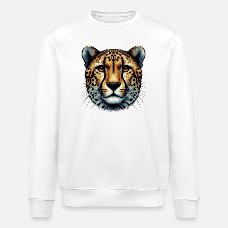 Cheetah - Stanley/Stella ROLLER Unisex Organic Sweatshirt - white