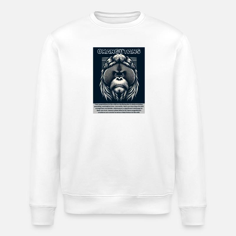 Orang-utans - Stanley/Stella Unisex Bio-Sweatshirt ROLLER - Weiß