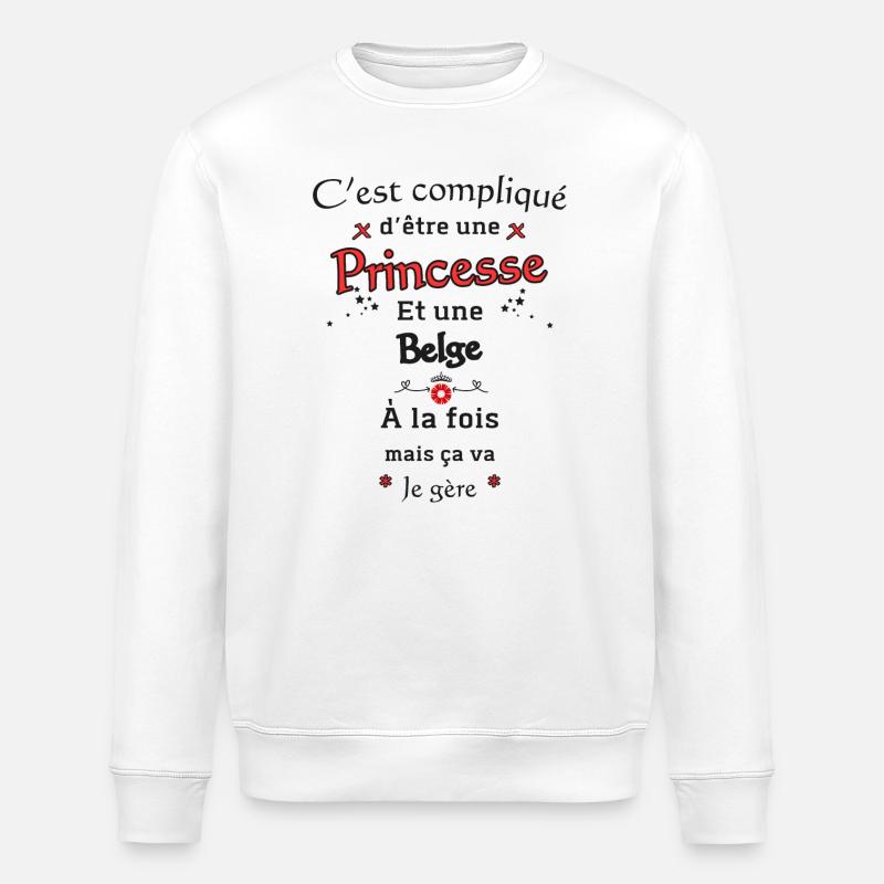 Princesse Belge - Sweat bio ROLLER Stanley/Stella Unisexe - blanc