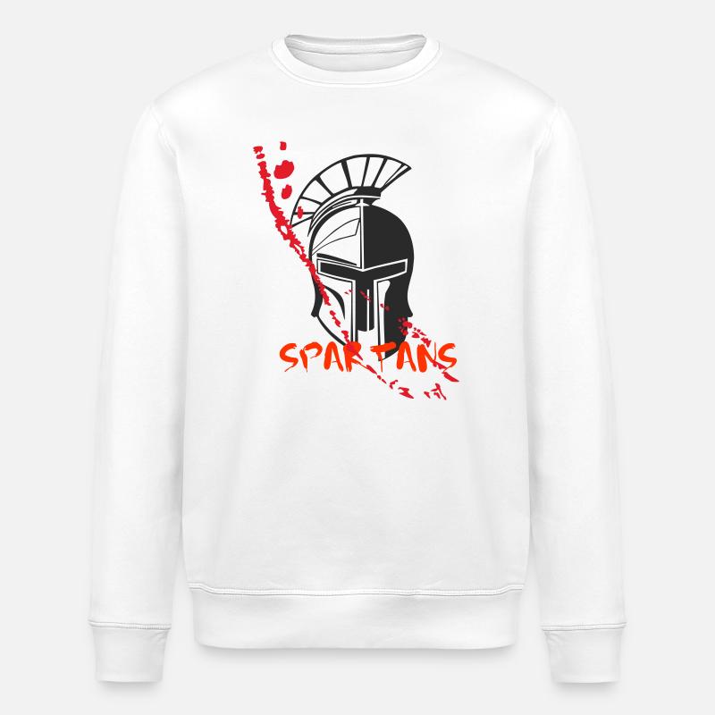 Helm Sparta und Blut 7 - Stanley/Stella Unisex Bio-Sweatshirt ROLLER - Weiß