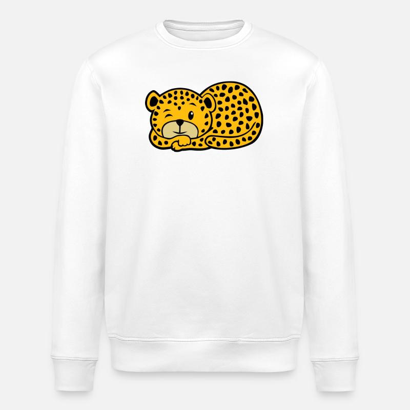 Sleeping Leopard - Stanley/Stella ROLLER Unisex Organic Sweatshirt - white