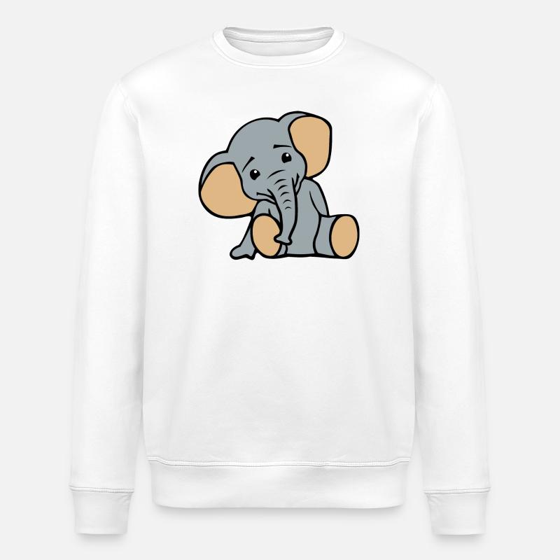 Petit éléphant mignon - Sweat bio ROLLER Stanley/Stella Unisexe - blanc