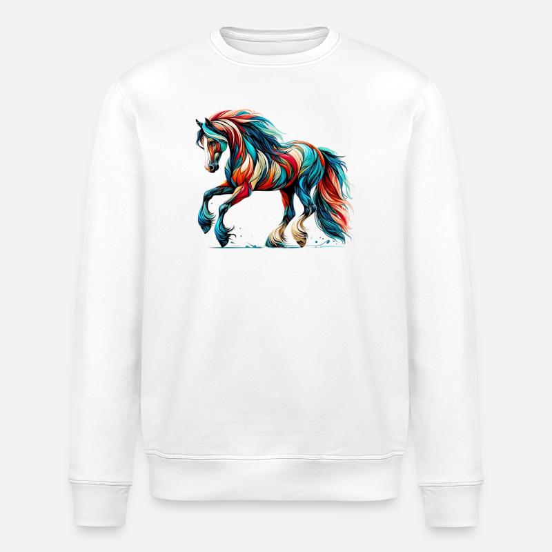 Horse - Stanley/Stella ROLLER Unisex Organic Sweatshirt - white