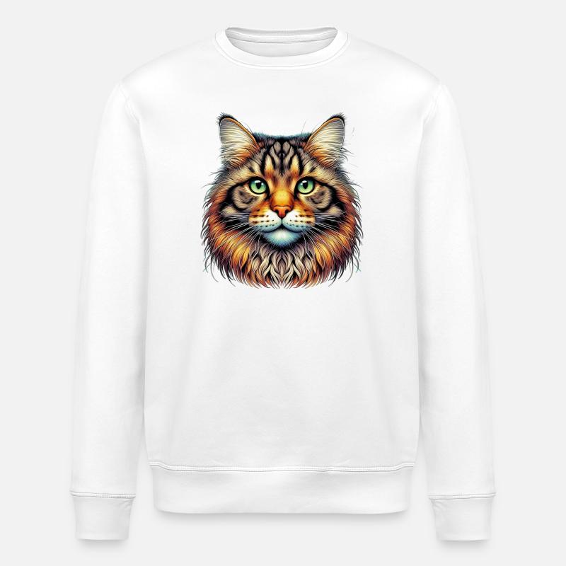 Chat - Sweat bio ROLLER Stanley/Stella Unisexe - blanc