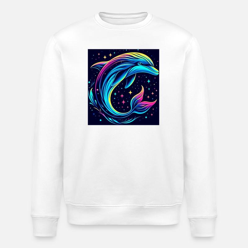Dolphin - Stanley/Stella ROLLER Unisex Organic Sweatshirt - white