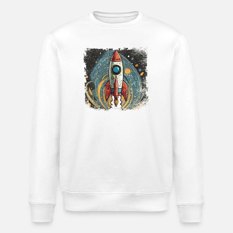 Rocket with a stylish design - Stanley/Stella ROLLER Unisex Organic Sweatshirt - white