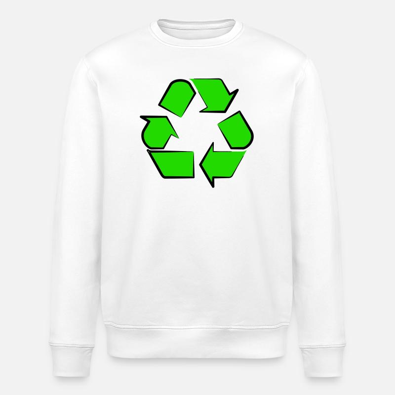 Icône du recyclage néon - Sweat bio ROLLER Stanley/Stella Unisexe - blanc
