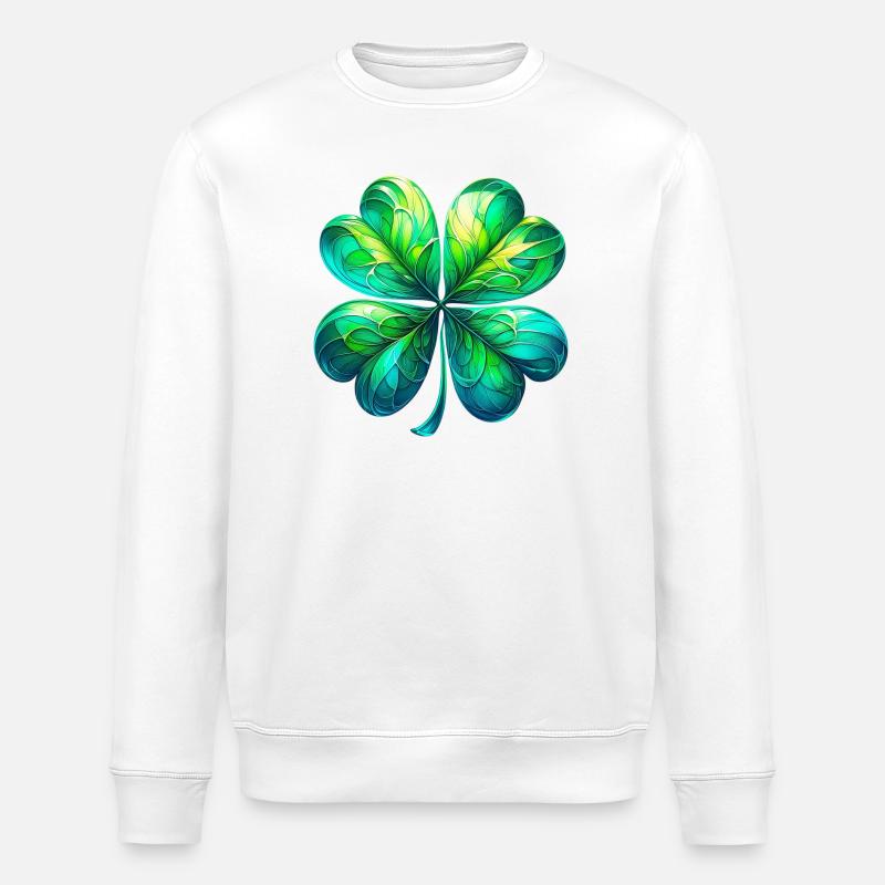 Trèfle à quatre feuilles - Sweat bio ROLLER Stanley/Stella Unisexe - blanc