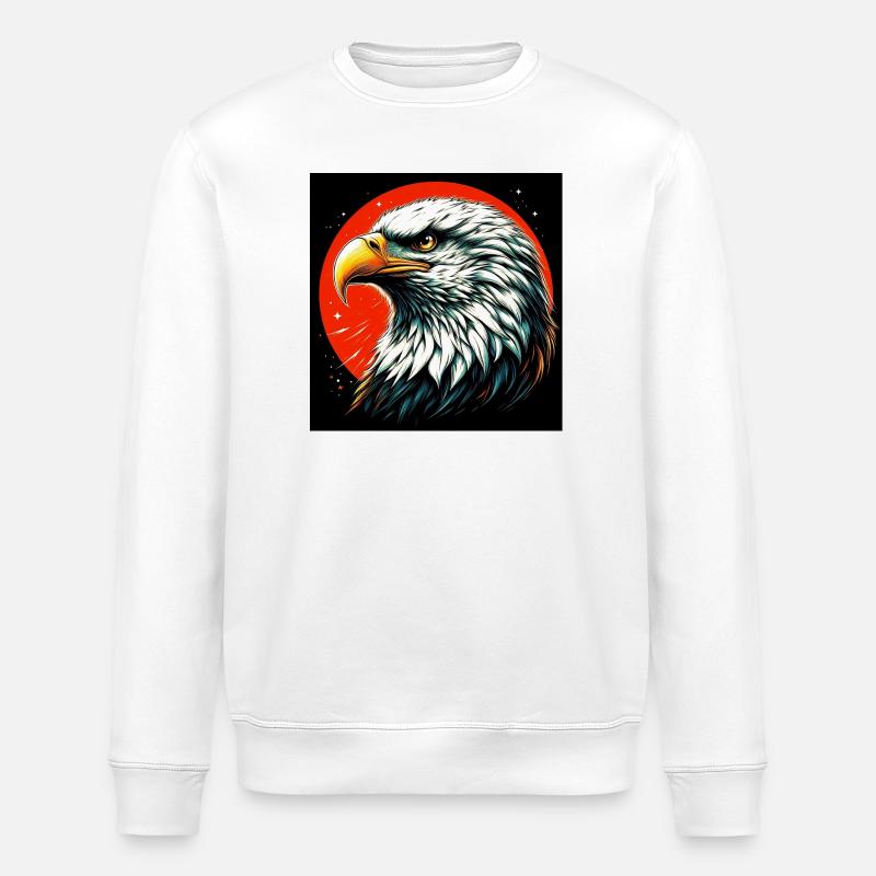 Bald Eagle - Stanley/Stella ROLLER Unisex Organic Sweatshirt - white