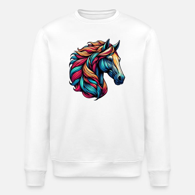 Horse - Stanley/Stella ROLLER Unisex Organic Sweatshirt - white
