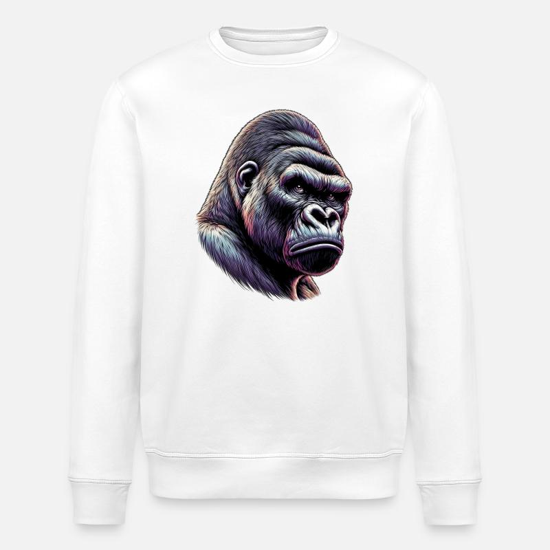 Gorille - Sweat bio ROLLER Stanley/Stella Unisexe - blanc