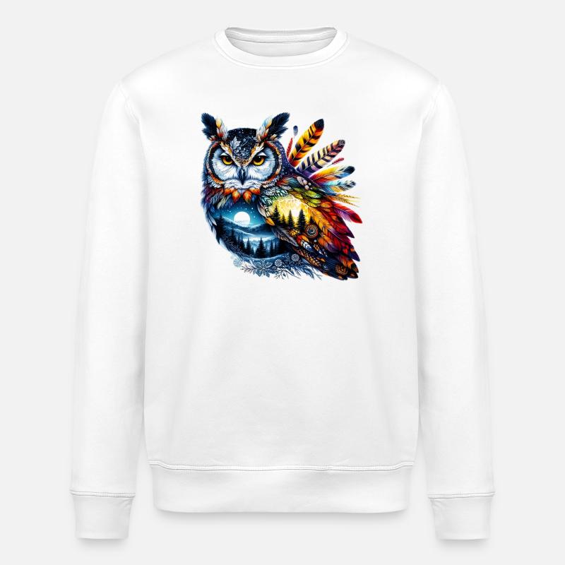 Eule - Stanley/Stella Unisex Bio-Sweatshirt ROLLER - Weiß