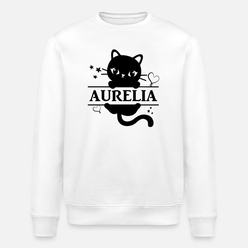 Idée cadeau t-shirt chat Aurelia - Sweat bio ROLLER Stanley/Stella Unisexe - blanc