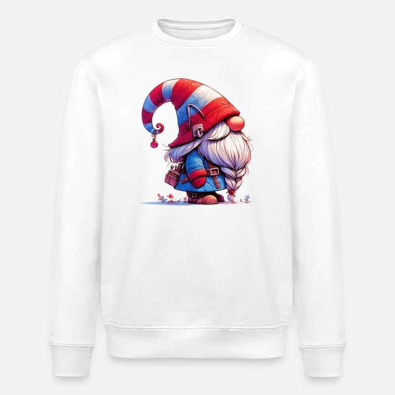Elfe gobelin gnome - Sweat bio ROLLER Stanley/Stella Unisexe - blanc