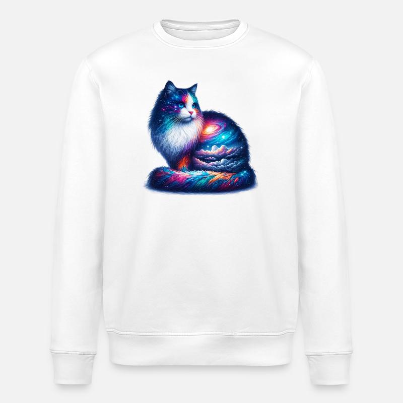 Cat - Stanley/Stella ROLLER Unisex Organic Sweatshirt - white