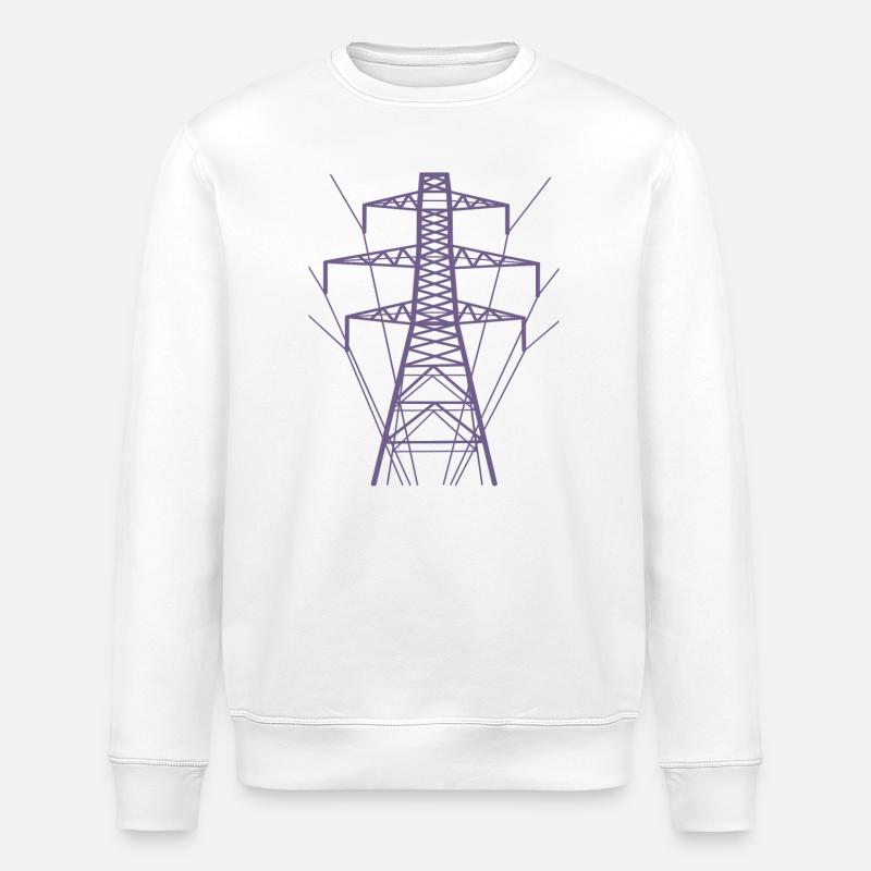Silhouette de poteau d’alimentation blanc - Sweat bio ROLLER Stanley/Stella Unisexe - blanc