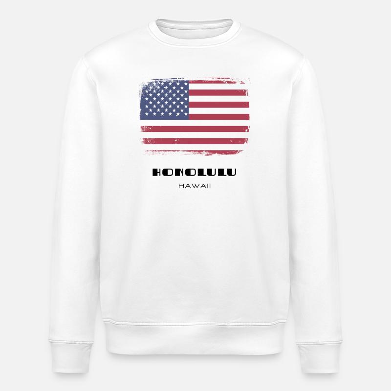 Honolulu, Hawaii, USA - Stanley/Stella Unisex Bio-Sweatshirt ROLLER - Weiß