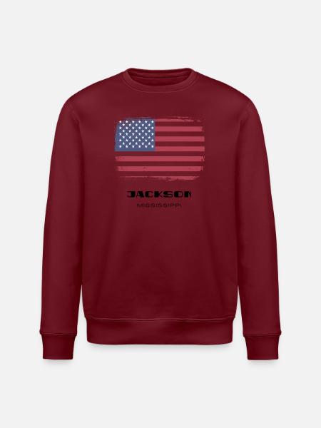 Jackson, Mississippi, USA - Stanley/Stella ROLLER Unisex Organic Sweatshirt - white