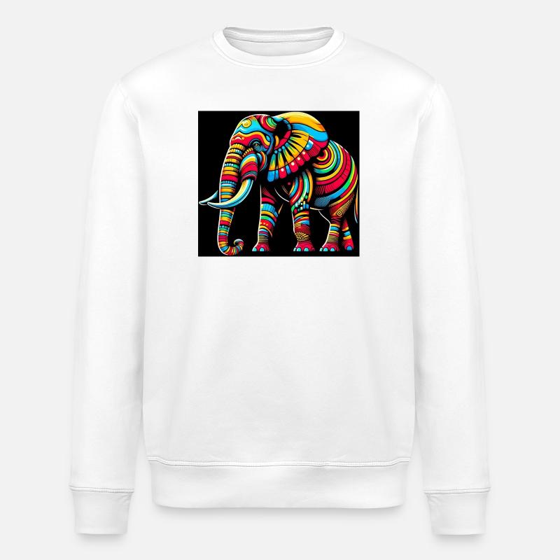 Elefant Pop Art - Stanley/Stella Unisex Bio-Sweatshirt ROLLER - Weiß
