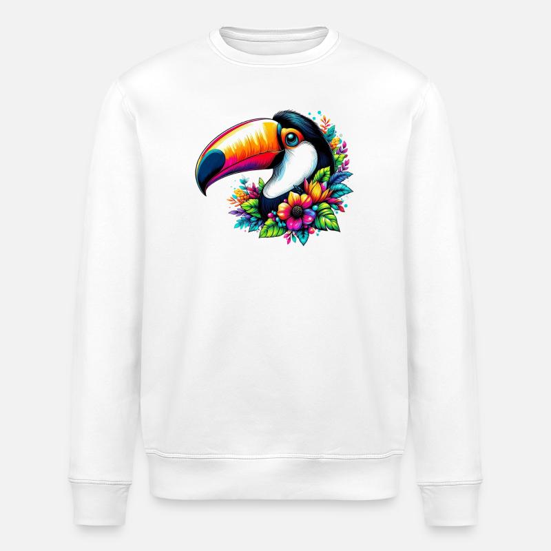 Toucan - Stanley/Stella ROLLER Unisex Organic Sweatshirt - white
